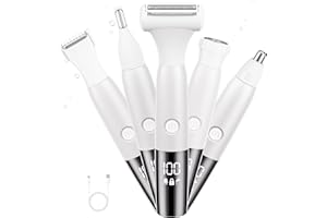 ‎BANRAL Rasierer Damen Intimbereich - 5 in 1 Elektrischer Rasierer für Frauen - Trimmer Damen, IPX7 Wasserdicht Intimrasierer für Frauen für Körper, Achseln, Bikini, Augenbrauen und Nase, Nass und Trocken