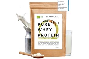 ‎FAIRPROTEIN BIO WHEY Protein-Pulver Neutral ohne Chemie [Regional aus Deutschland] - Eiweiß-Pulver ohne Süßungsmittel für Eiweiß-Shakes & als Low-Carb Backprotein - 600g Molkenprotein ohne Zucker und ohne Soja