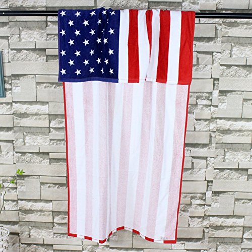 BLUESTAR Mikrofaser-Strandtuch für Herren Damen, schnelltrocknendes Badetuch, 140 x 70 cm usa-flagge - 6