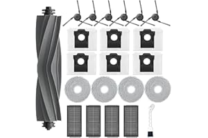 elfofle Akcesoria, część zamienna do robota odkurzającego Dreame X40 Ultra Complete/L40 Ultra/Mova P50 Pro, 1 szczotka główna, 6 szczotek bocznych, 4 ściereczki do wycierania, 4 filtry, 6 worków do