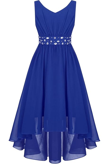 Strass Décorations Robe Princesse Une Épaule Pour Fille