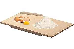 SEPERCASA Spianatoia in Legno di Betulla Asse Stendi Pasta per Impastare 58 x 38 CM con MATTARELLO 30 CM - Made in Italy