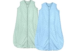 Mosebears Sacco nanna per bambini 1,5 Tog Confezione da 2 tutto l'anno Sacco nanna per bambini con fibra di soia Sacco nanna in cotone Varie misure Coperta nanna autunno inverno