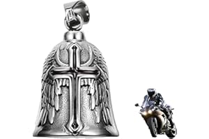 HEYOMI Guardian Bell Moto, Campanella Moto Portafortuna Oleoso, Angelo Custode Motociclista Campanella, Portachiavi con Anello Appeso, per Auto Elettriche, Biciclette, Moto