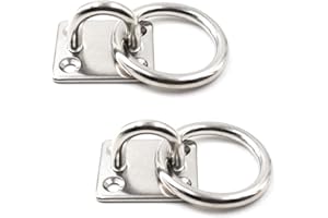 SEERAPHEE Square Ceiling Wall Mount Hook Heavy Duty Anchor 304 Stainless Steel, Great for Yoga Swings Hammocks, Boat Rigging, Marine Deck Hardware and Suspension Training Straps