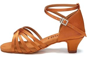 HROYL Zapatos de Baile Latino para Niña y Mujer Zapatos de Baile Salsa de Salon ES-201