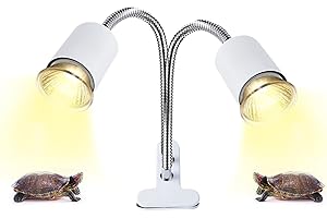 Luxvista Schildkröte Wärmelampe, Wärmespotlampe für Aquarium Reptil mit Clip E27 Lampen, 360°Drehbar für Sonnenlampe, Lichtlampe Haustierheizung Eidechsenschlange (keine Glühbirne)