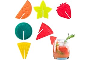 MOJOTIC 6 Stück Glas Markierung Trinkgläser, Glasmarkierer Silikon, Gläser Markieren, Wiederver Wendbare Glasmarker, für Bar Party Dekorationen