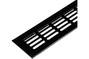 GEDOTEC Rejilla de ventilación para puerta, color negro, de aluminio | rejilla de ventilación rectangular | 600 x 60 mm | rejilla para muebles de aluminio para calefacción – pared y mucho más
