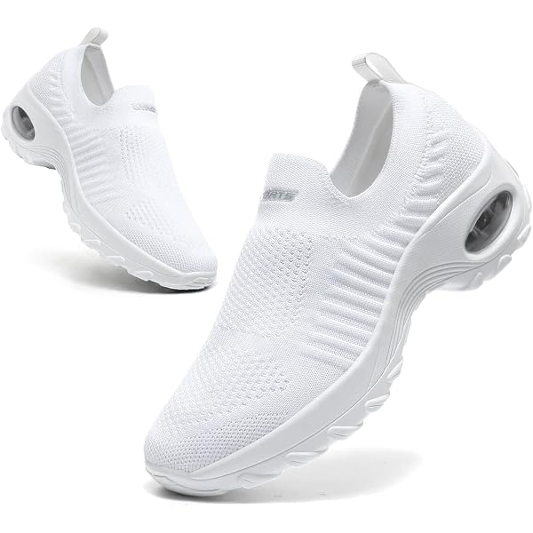 Baskets Femme Orthopédiques Sans Lacets - Chaussures De Marche Légères En Maille, Semelle Confort, Slip-on