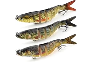 RUNFAR SHOP Wobbler Set Jerkbait Angelköder Kunstköder Fisch Angeln Forellen köder Swimbait Angelset für Hecht Barsch Zander mit 2 Drillingshaken und Fischköder Box(13.3CM)