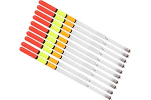 Keenso Kit Bobber da Pesca, 10 Pezzi Galleggianti in Plastica Resistente, Assortimento Bastone Esche per Mangimi per Pesci Multiuso per Mare e Roccia (3.0 White)