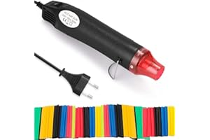 mizikuu Mini Pistolet à Air Chaud, 200℃ Décapeur Thermique avec 328 Gaine Thermorétractable Heat Tool Mini Pistolet à air pour Gaufrage, Gaines thermorétractable, Epoxy, Emballage Rétractable