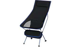 ‎ESITURO eSituro Campingstuhl faltbar, Klappstuhl leicht, Angelstuhl mit Tragetasche, Faltstuhl mit hoher Rückenlehne, Outdoor Strand Camping Stuhl, für Angeln Picknick Wandern