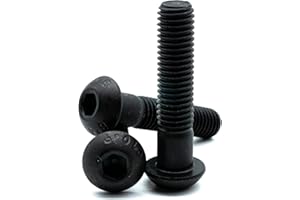 Hippo Hardware M6 (6mm X 35mm) Button Head Screws Black High Tensile 10.9 Hex Allen Socket Bolts (Pack of 20)