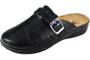 APREGGIO Damskie kapcie - buty damskie - damskie chodaki na wysokim obcasie - klapki - czarne - 41, czarny, 41 EU