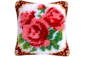 YOOTOM Set di ganci per tappeti fai da te, Kit Gancio di Tappeto, kit di federe per cuscino, Flower Latch Pillow Kits 43x43cm