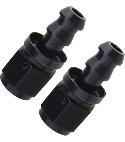 Dexepe Lot De 2 Adaptateurs De Raccord De Tuyau 6AN Mâle évasé Vers 1/8 NPT En Aluminium Droit Pour Tuyau De Carburant Anodisé Noir