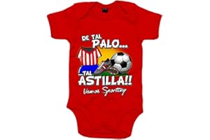 STAMPATS Body bebé de tal palo tal astilla de Sporting para aficionado al fútbol - Rojo, Talla única 12 meses