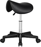 Sgabello Trucco Sgabello Da Lavoro Girevole Con Ruote - Altezza Regolabile 60-70 Cm Nero Sgabello Regolabile In Altezza