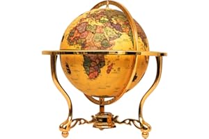 Fikujap WHCQ Retro Vintage Weltkugel Große Globus Antik Lernraum Büro-Schreibtisch-Crafts-Dekoration-Verzierungen für Öffnungs-Geschenk