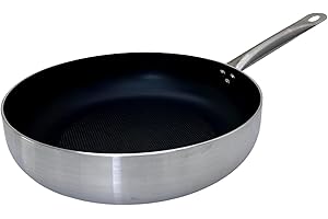 FMprofessional Sartén Profunda Antiadherente 32 cm, Revestimiento Antiadherente ILAG Essential Doble Capa, Alta Conductividad Térmica, Ligera y Resistente a la Corrosión, 32x7,8 cm, 1 ud