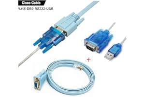 CMYKZONE Cisco Konsolen kabel Serielles Kabel Rj45 auf DB9 & RS232 auf USB (2 In 1) Für Cisco Gerät, Stabil, Einfach zu Bedienen, Einfach Einzuloggen Cisco-System 1.8M+1M