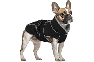 PUMYPOREITY Small Dog Coats Waterproof and Warm, Puppy Coat Small Dog Puffer Jacket French Bulldog Coat Chihuahua Jackets for French Bulldog(Black, S)