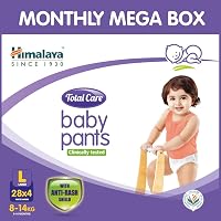 Himalaya Total Care Baby Pants Diapers Monthly Pack, Large (112 Count)
