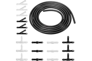 TAIHOBO 4m Car Windshield Washer Hose Kit with 18 Y/I/T Type Hose Connectors, Flexible Rubber Tube to Connect Car Water Pump and Nozzles, Durable Car Accessories for All Auto Types