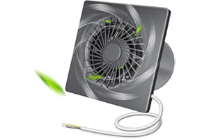 LeKaufen Black Extractor Fan Bathroom 100mm, 4 Inch Exhaust Fan with Backdraft Damper, Bathroom Ceiling Extractor Fan 100m³/h Airflow for Shower Office Cockloft Garage Kitchen