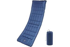 SHANNA Camping Sleeping Pad with Pillow: Extra Thick 12cm Ultra-Light Self Inflating Airpad, Most Comfortable Inflatable Sleep Mattress with Foot Pump for Backpacking, Camp, Hiking, Tent (Navy Blue)