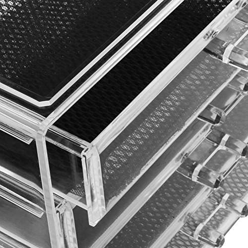 Makeup Organizer ISWEES Acryl Kosmetik Make Up Aufbewahrung Organiser Schubladen 23.5x13x19.5 cm 4 Ebenen 4 Schubladen Großes (4 Ebenen – 4 Schubladen) - 9