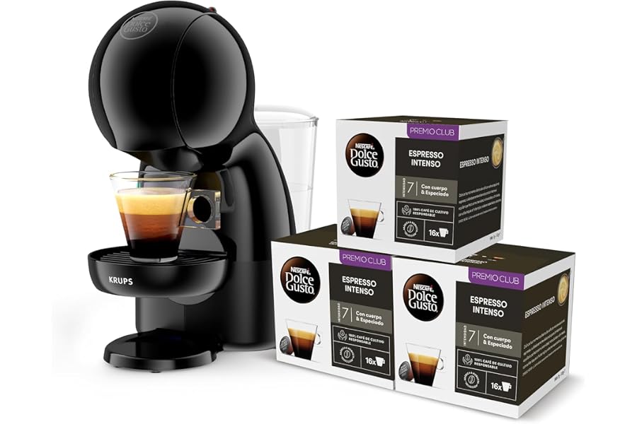 Krups Nescafé Dolce Gusto Piccolo XS, Cafetera de cápsulas de 15 bares, 0,8L capacidad, Espuma Cremosa y Calentamiento Rápido