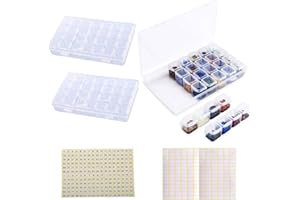Eiito Diamond Painting Zubehör Boxen, 2 Pack 28 Grids Diamond Painting Aufbewahrungsbox Embroidery Beads Boxes Organizer for Jewelry Earrings Container