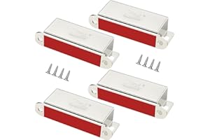 Magnetic Door Catch Heavy Duty Jiayi 4 Pack Cupboard Door Magnet 30KG Pull Stainless Steel Strong Wardrobe Door Magnetic Catch Latch for Kitchen Cabinet Door Closer Magnet Closure