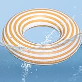 Inflatable Swimming Ring, Inflatable Swimming Ring Vintage Striped Inflatable Float, Pool Floating Beach Water Party Inflatab