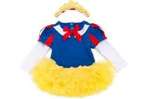 FMYFWY Costume Carnevale per Neonata Vestito da Principessa Pagliaccetto per Bimba Bambina Body Festa Compleanno Halloween Cosplay Natale Abiti con Archetto