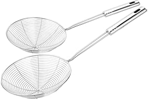 DESCONOCIDO Schiumarola in acciaio inossidabile 16 cm e 18 cm Schiumarola per cucina metallicaschiumarola filo acciaio inossidabile Colino acciaio inossidabile rotondo Rasera per cucina acciaio inossidabile