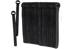 ARMIZ 100 x czarnych regulowanych opasek kablowych wielokrotnego użytku, haczyki i pętle, opaski kablowe, długie paski kablowe