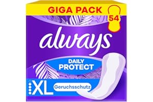 ‎ALWAYS Always Daily Protect Slipeinlagen Damen Extra Long (54 Binden), Giga Pack, mit frischem Duft, passend für alle Slipformen, atmungsaktiv, flexibel
