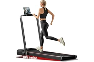 CURSOR FITNESS Treadmill with 10% Incline, Under Desk Walking Pad, 2.5HP Portable Walking Running Machine Slim Compact Motorized Electric Treadmill with Remote Control for Home Office, 140kg Capacity