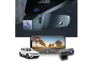 Fitcamx Dashcam Auto Anteriore Posteriore Compatibile con VW Tiguan 2016-2024 (HD2-6179), OEM Dashcam 4K 2160P+1080P UHD Video WiFi, registrazione in loop, 128GB Card
