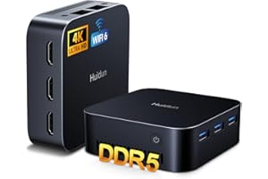 Huidun H20 Mini PC Intel Alder Lake N95 16Go LPDDR5 (Technologie Avancée, +35% face DDR4) 512Go SSD Mini Ordinateur De Bureau W-11 Pro, 3 x HDMI 4K, WiFi 6, BT 5.2, Double Ethernet Gigabit pour Maison
