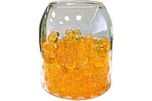 ZOWOKI Water Beads for Vases 6,000 Plus - 50 g Water Gel Jelly Balls Vase Filler - Beads for Floating Candles Making, Wedding Party, Decorative Home Accessories Plants and Craft (50g Orange)