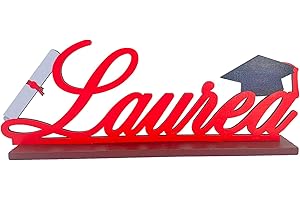 BOOSHMall Centrotavola Laurea, Decorazione in Legno, Decorazioni Laurea Tavolo, Ornamenti per Laurea, Decorazioni Laurea, Decorazione in Legno per Feste