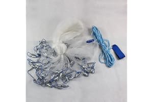 DDZCOZY Rete da pesca, 6,6 m, per pesca a mano, per pesca e pesca