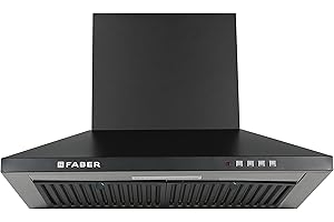 Faber 60 cm 1000 m³/hr Kitchen Chimney (HOOD PLUTO PB BF BK 60, Baffle Filter, Push Button, Black)