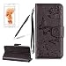 Produktbild Girlyard Spiegel Lederhülle für Apple iPhone X Wallet Flip Case, Elegant Schmetterling Blumen Muster Design Schutzhülle mit Lanyard Strap Handyhülle Standfunktion Karteneinschub und Magnetverschluß Etui - Schwarz