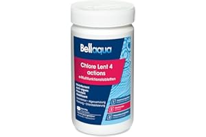 Bellaqua e-Chlore Multifonction 1kg – Galets de Chlore pour Piscine – Désinfection, Anti-Algues, Floculant, Stabilisateur de Chlore